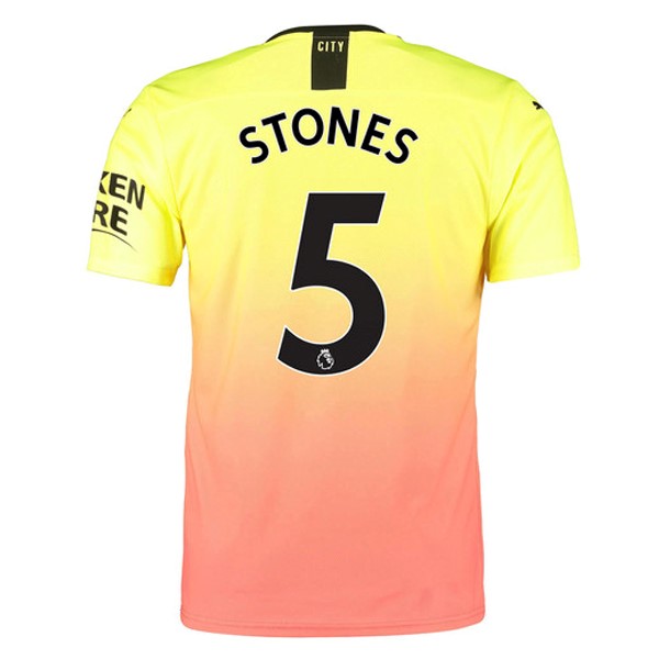 Trikot Manchester City NO.5 Stones Ausweich 2019-20 Orange Fussballtrikots Günstig